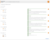 five exercises regarding Cartesian products of two sets and the reasoning behind the answers to them